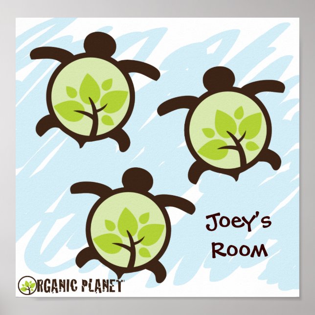Tortue Planète biologique Posters personnalisés (Devant)