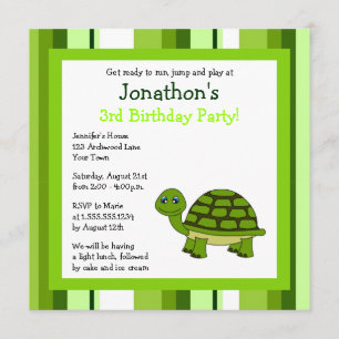 Tortue ravissante avec Invitation d'anniversaire S
