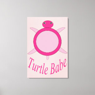 Tortue rose mignonne Bébé toile Imprimer