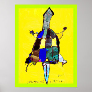 Tortue serpent 18 x 24 affiche