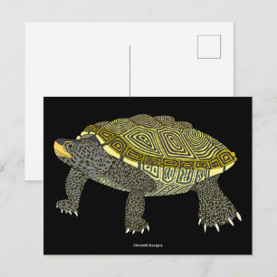 Tortue serpentine (noire) - Carte postale