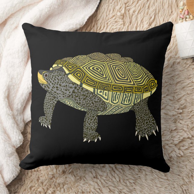 Tortue serpentine (noire) - Coussin (Couverture)