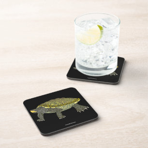 Tortue serpentine (noire) - Dessous de verre en pl