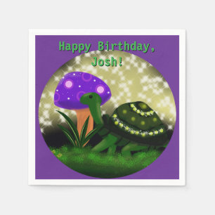 Tortue, serviettes en papier étincelant