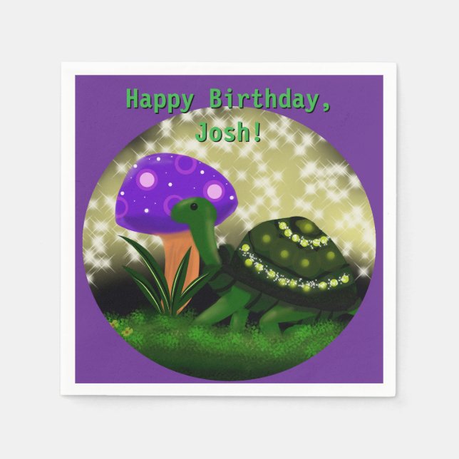 Tortue, serviettes en papier étincelant (Devant)