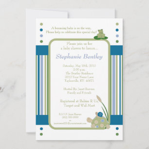 Tortue soleil 5x7 Pond Créatures Invitation