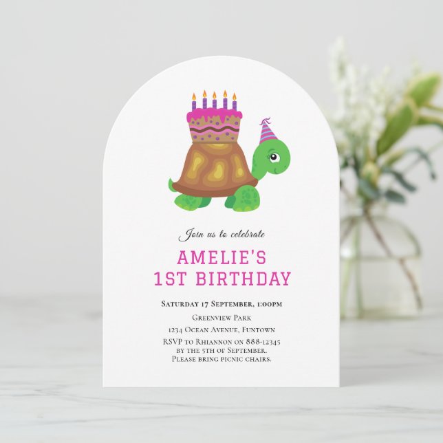 Tortue sous la mer 1ère invitation anniversaire (Debout devant)