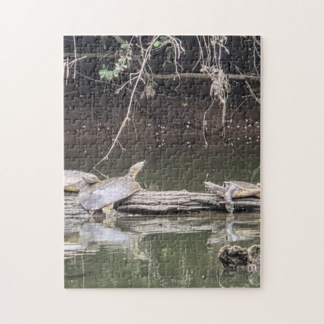 Tortue sur un Tronc Puzzle (Vertical)