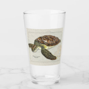 Tortue Verte Sur Verre Nautique