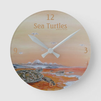 Tortues de mer ! Horloge de mur de tortue de mer