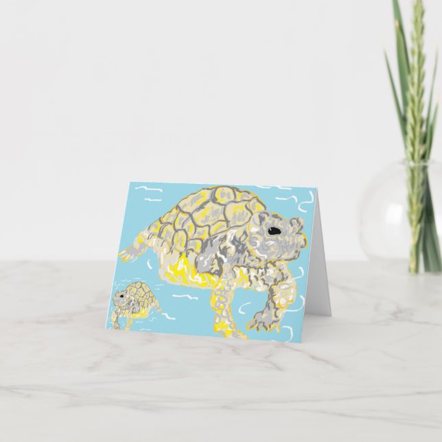 Tortues de mer intérieures de blanc de carte de (Devant)