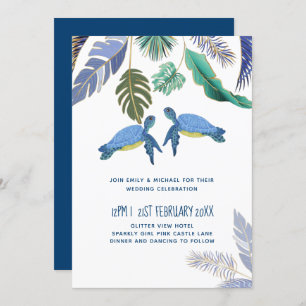 Tortues de mer Mariage bleu jaune