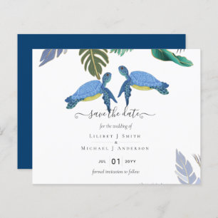 Tortues de mer Mariage bleu jaune