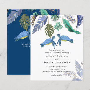 Tortues de mer Mariage bleu jaune