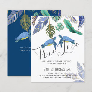 Tortues de mer Mariage bleu jaune