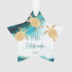 Tortues d'or Mele Kalikimaka Noël hawaïen