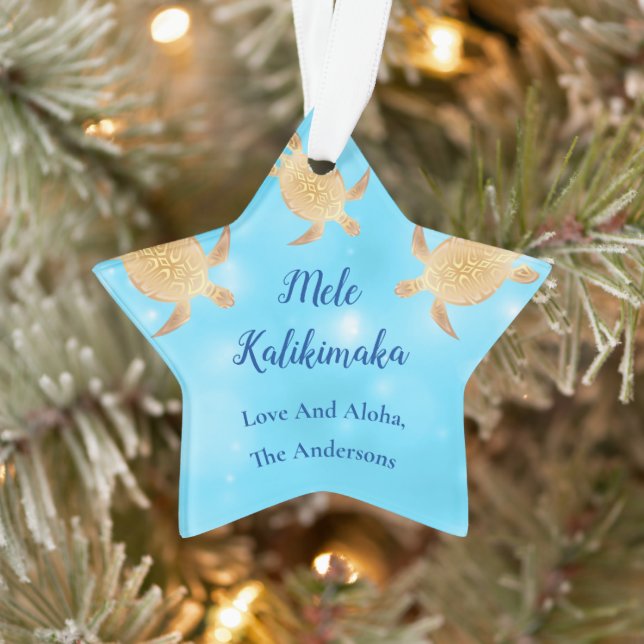 Tortues d'or Mele Kalikimaka Noël Hawaïen ou (Arbre)