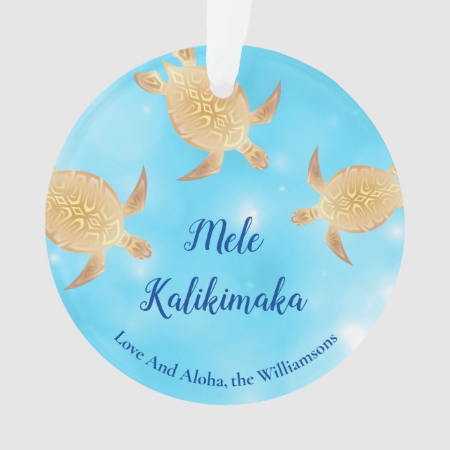 Tortues d'or Mele Kalikimaka Personnalisé (devant)