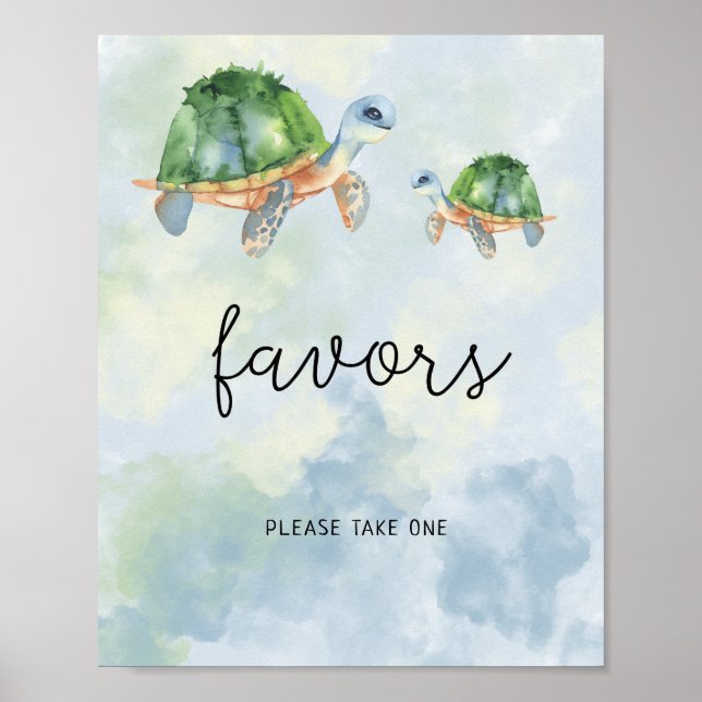 Tortues marines - Affiche de faveurs (Devant)