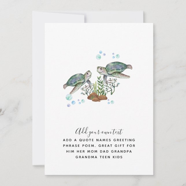 TORTUES MARITIMES Personnalisées (Devant)