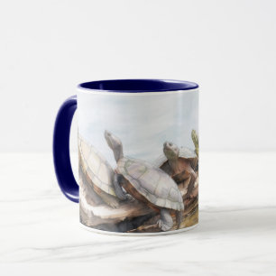 Tortues sur une Bûche dans un Mug Tasse d'Art de T