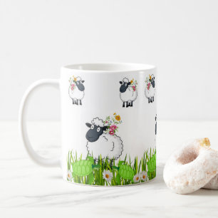 Tortues vertes moutons Mug florale