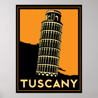toscane affiche rétro art déco