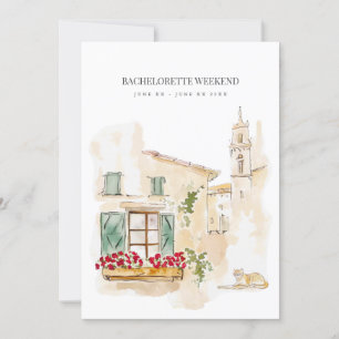 Toscane Aquarelle Bachelorette Weekend Invitation