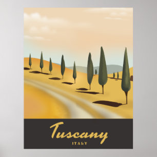 Toscane Italie affiche de voyage de style vintage