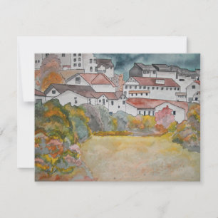 Toscane Italie paysage aquarelle peinture