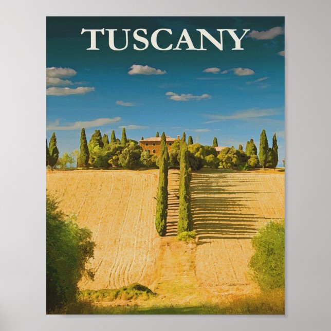 Toscane, Italie Poster Vintage voyage (Devant)