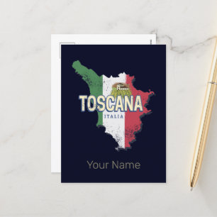 Toscane Italie Région Rétro Carte Fattoria Vintage