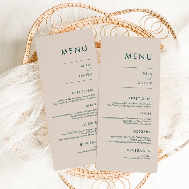 Toscane | Menu Mariage minimaliste moderne (Créateur téléchargé)
