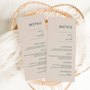 Toscane Menu Mariage minimaliste moderne