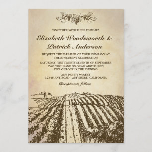 Toscane Vignoble Vintage Mariage Invitations