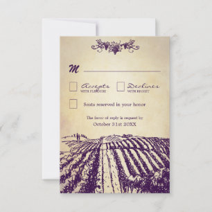 Toscane Vintage Vignoble Mariage Cartes RSVP