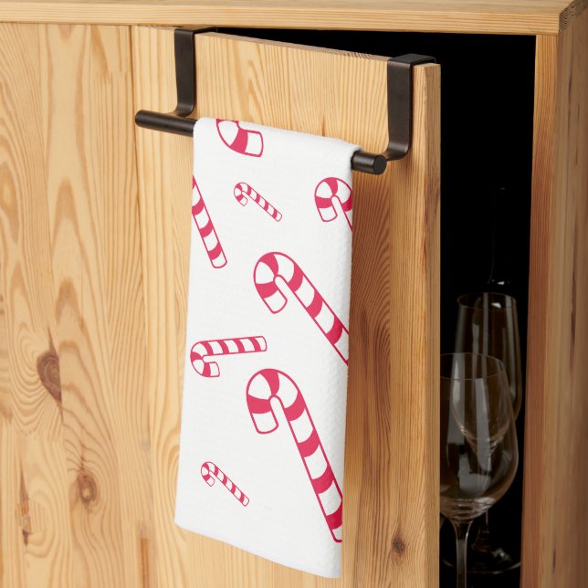Tossé Sucre de canne de Noël serviette de cuisine (Pliage en tiers)