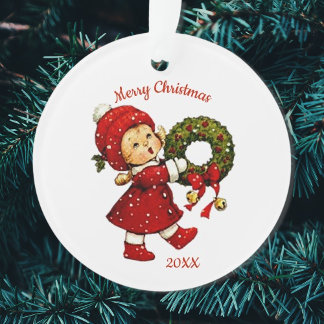 Tot de Noël mignon avec ornement acrylique de cour