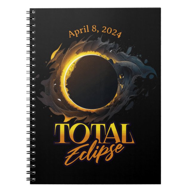 Total Éclipse Solaire 8 avril, Carnet photo Spiral (Devant)