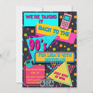 Total Rad 80s / 90s Invitation de fête à thème