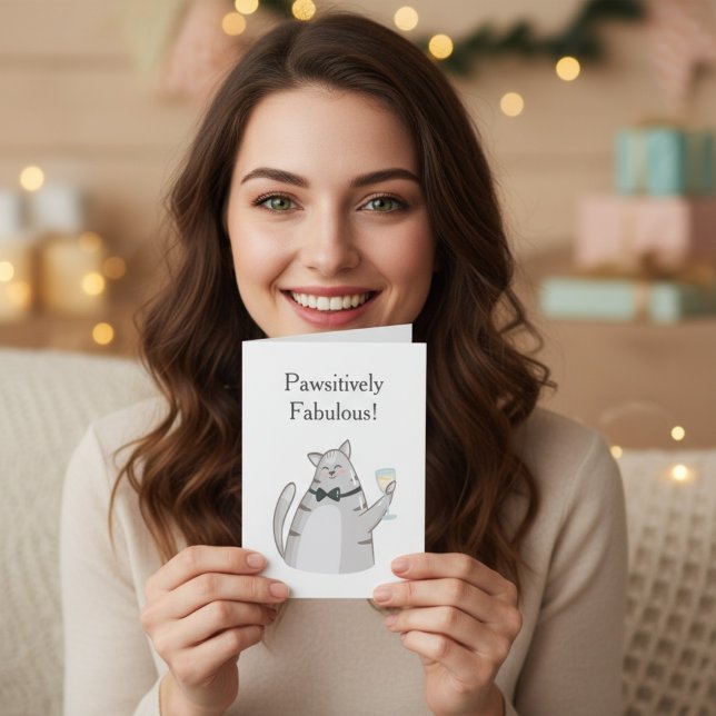 Totalement Fabuleux Carte de Vœux Drôle de Chat (Créateur téléchargé)