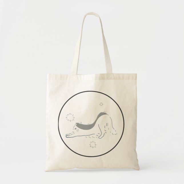 TOTE BAG しなやかに伸びる猫、静けさの中の美しさ   (Devant)