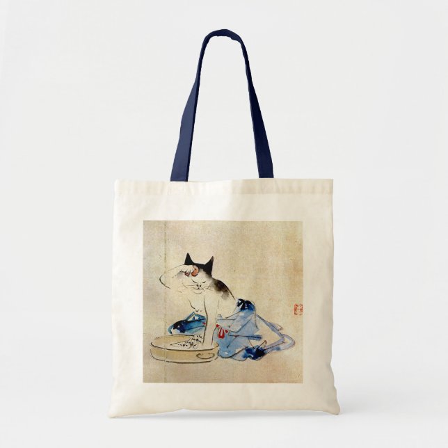 Tote Bag 顔 を 洗 う 猫, 重 Cat Laver Visage, Hiroshige (Devant)