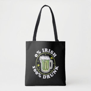 Tote Bag 0 Irlandais 100 Drunk Green Beer Funny St Patrick