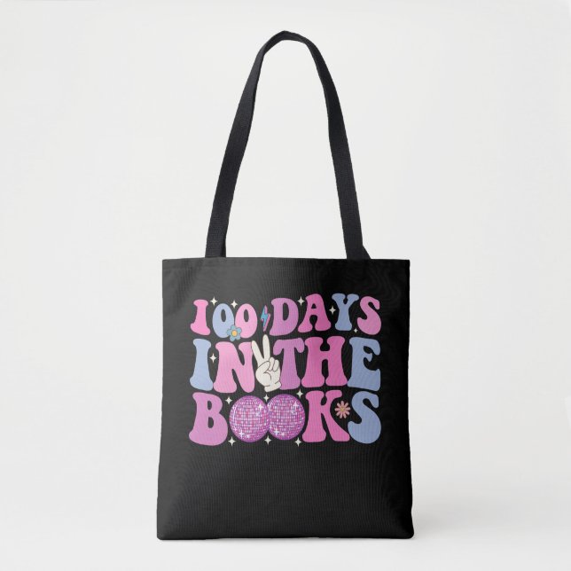 Tote Bag 100 Jours Dans Les Livres Disco Ball Super Retro (Devant)