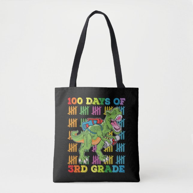 Tote Bag 100 Jours De 3E Année T Rex Dinosaur School (Devant)