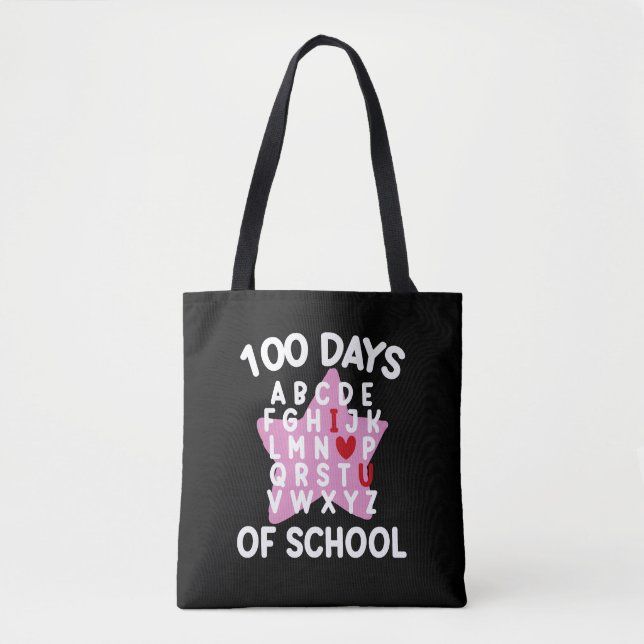Tote Bag 100 jours d'école Alphabet 100ème jour Enseignant  (Devant)
