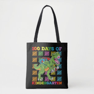 Tote Bag 100 jours d'école maternelle T Rex dinosaure école