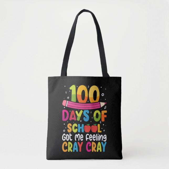Tote Bag 100 jours d'école me rendent complètement fou (Devant)
