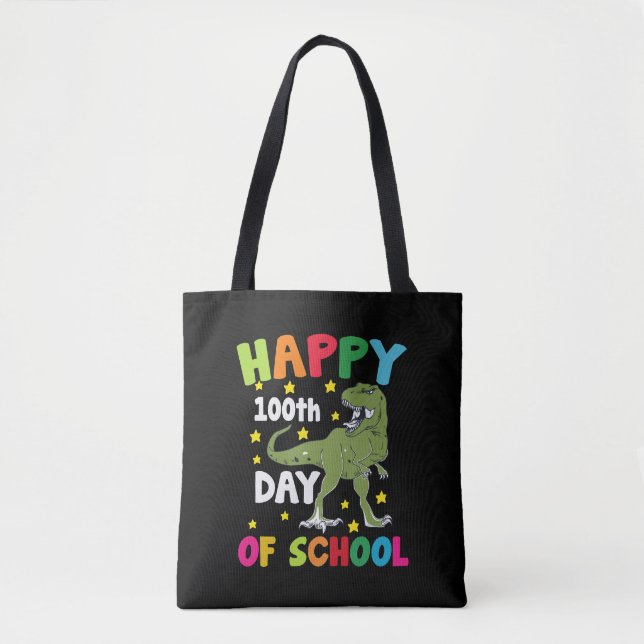 Tote Bag 100 jours d'école Trex 100e jour d'école  (Devant)